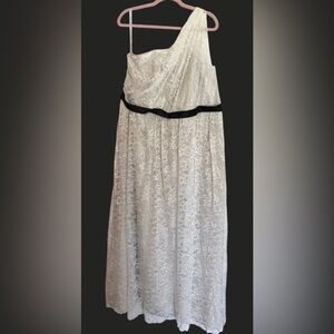 NWOT Alfred Angelo Lace Overlay One Shoulder Ivory Wedding Dress Size‎ 22 W